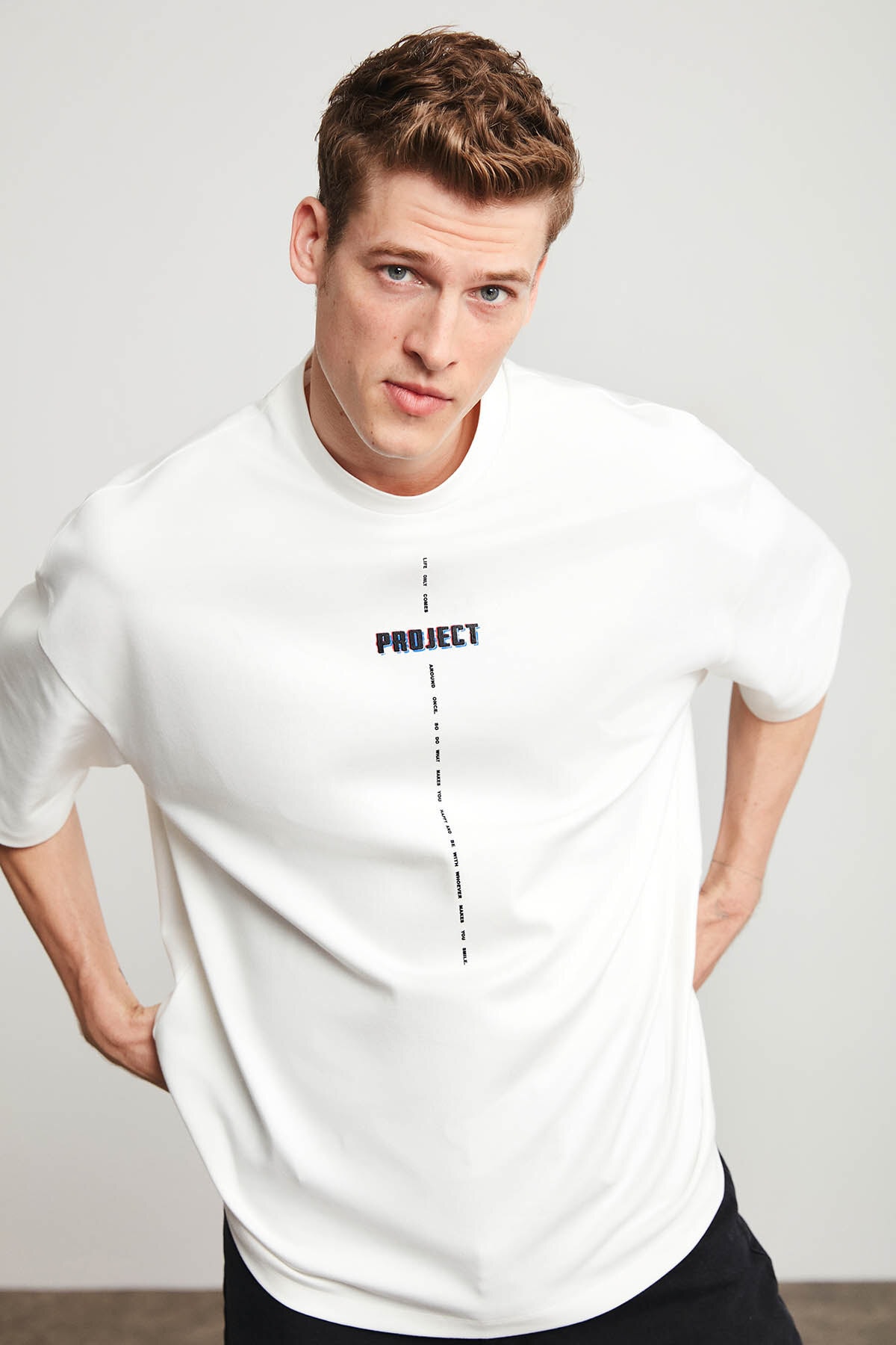 Project Oversize Beyaz T-shirt