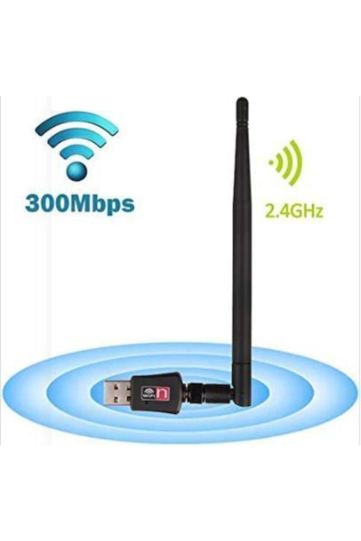300 Mbps Antenli Wireless Adaptör Kablosuz Ağ Pc Wifi Alıcı Usb